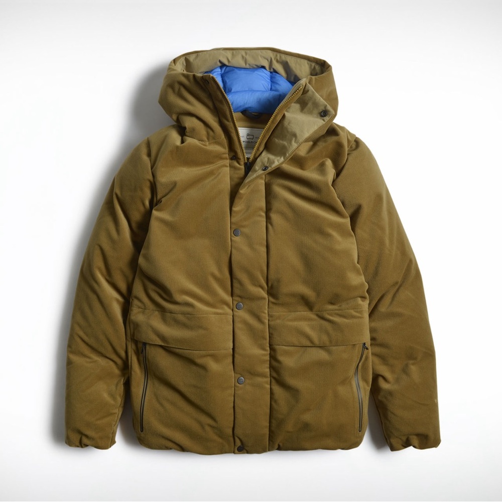 Woolrich GORE-TEX Corduroy Puffy Down Parka Beige Size Small EUC